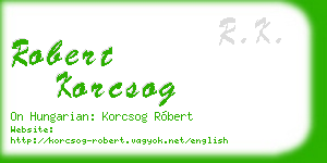 robert korcsog business card