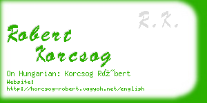 robert korcsog business card